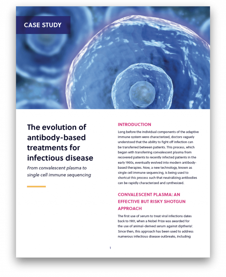 Immunotherapy Case Study Antibody Treatments for Infectious Disease